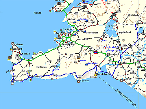 Islandtour 2008 - 1. Tag: Von Keflavík nach Laugarvatn